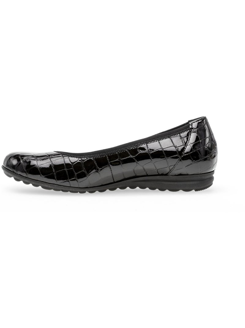 Ballerines  en cuir vernis Noir Noir - Kiabi