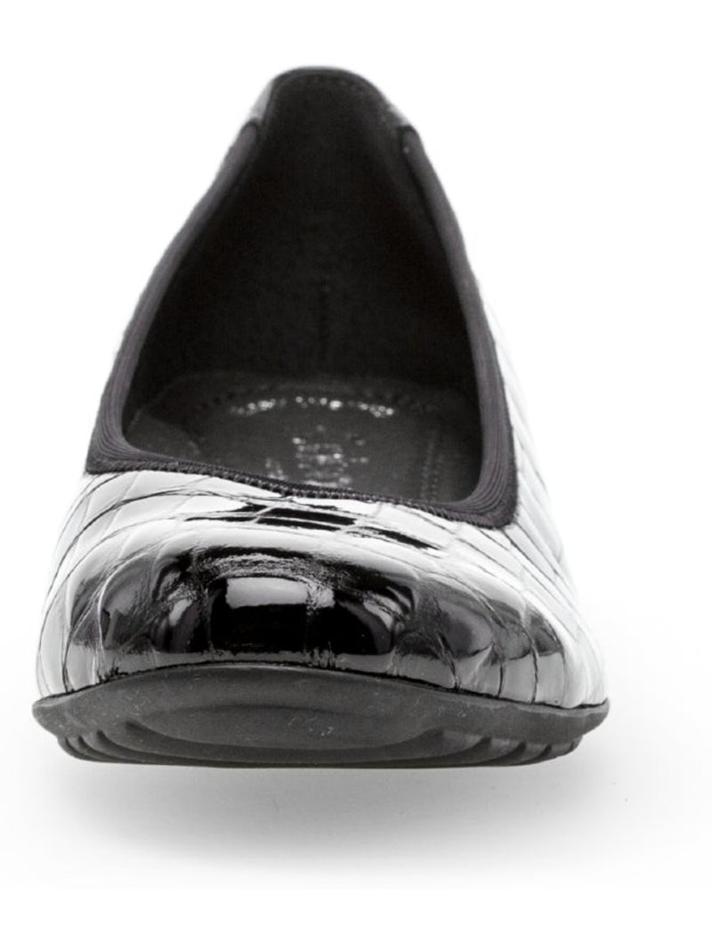 Ballerines  en cuir vernis Noir Noir - Kiabi
