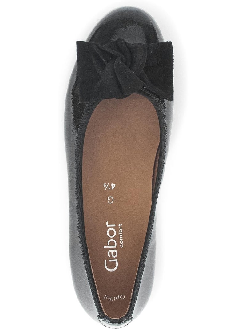 Ballerines  en cuir vernis Noir Noir - Kiabi