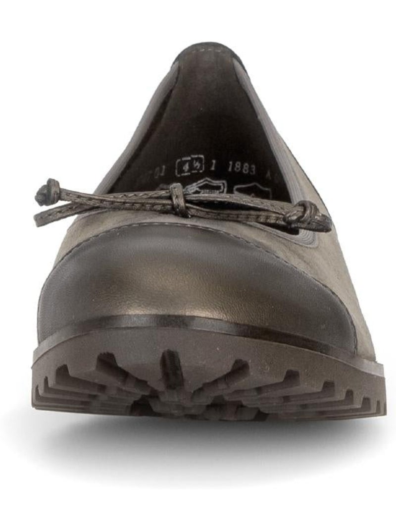 Ballerines  en cuirs combinés Beige - Kiabi