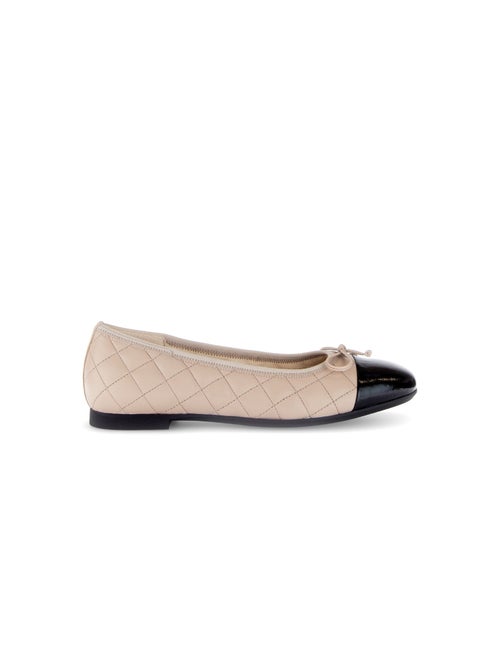 Ballerines  en cuirs combinés - Kiabi
