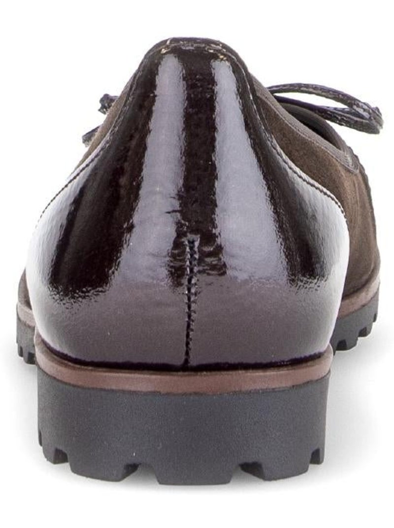 Ballerines  en cuirs combinés Marron - Kiabi