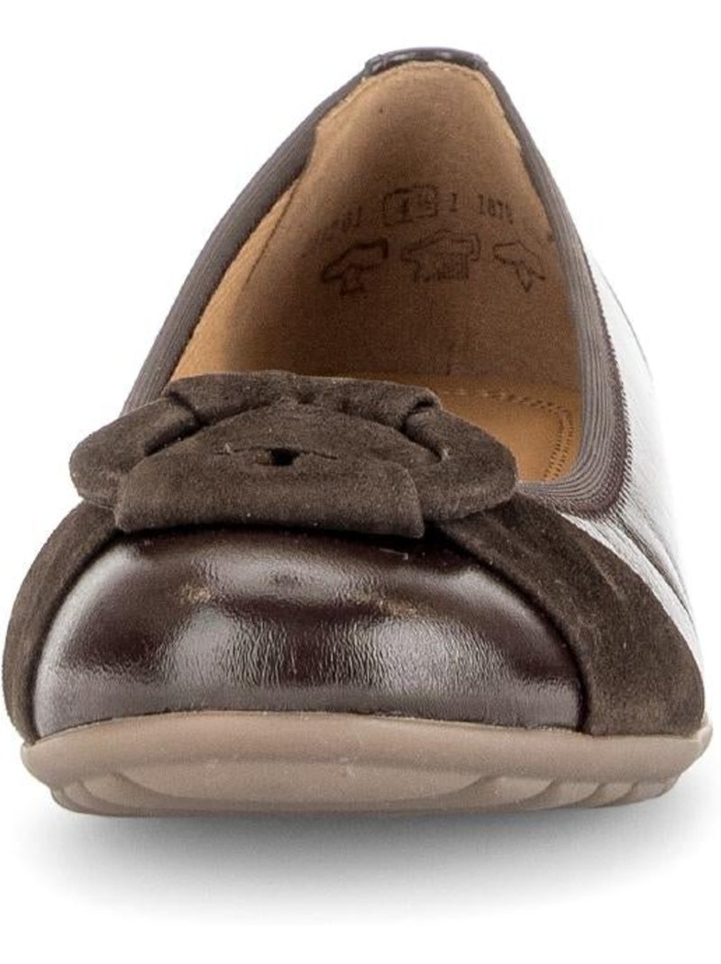 Ballerines  en cuirs combinés Marron - Kiabi