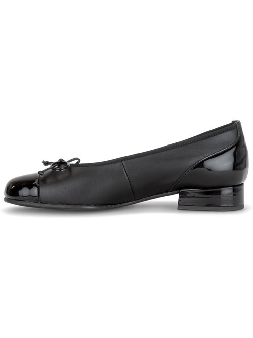 Ballerines  en cuirs combinés - Kiabi