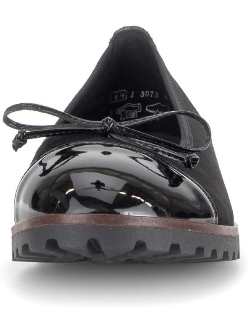 Ballerines  en cuirs combinés Noir Noir - Kiabi