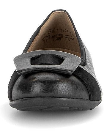 Ballerines en cuirs combinés