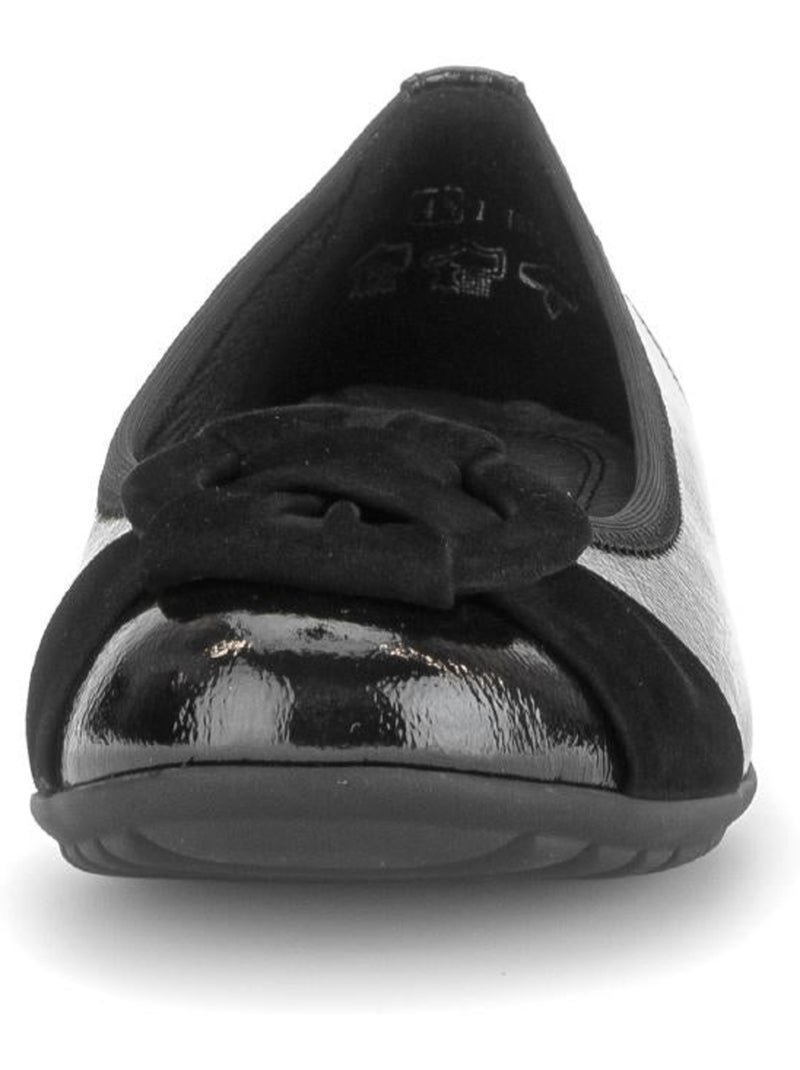 Ballerines  en cuirs combinés Noir Noir - Kiabi