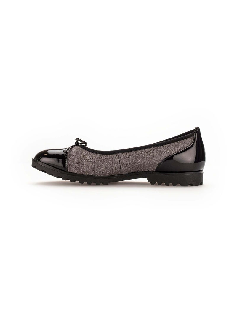 Ballerines  en cuirs synthés Gabor Noir Argenté - Kiabi