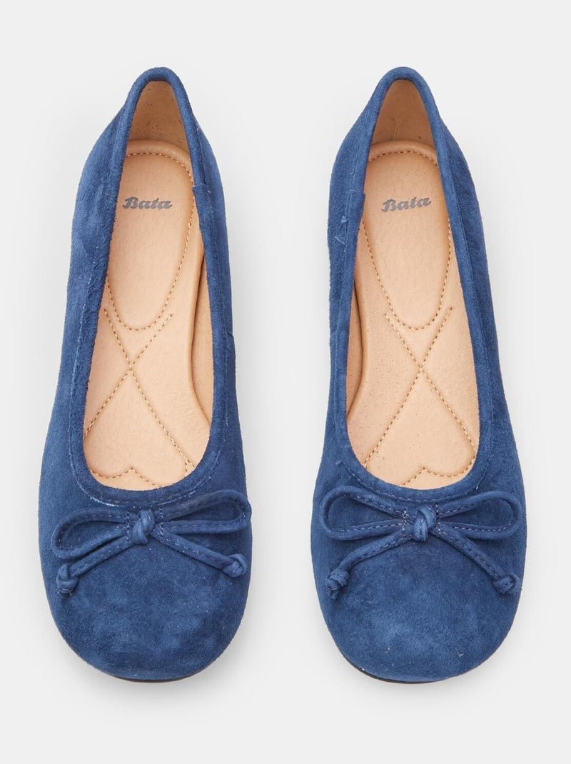 Ballerines en daim avec talon confortables  BATA Bleu - Kiabi