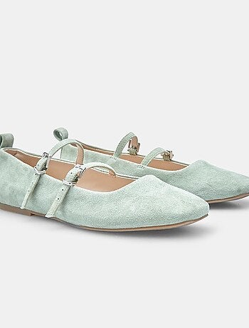 Ballerines en daim confortables avec double bande bata