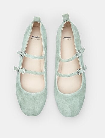 Ballerines en daim confortables avec double bande bata