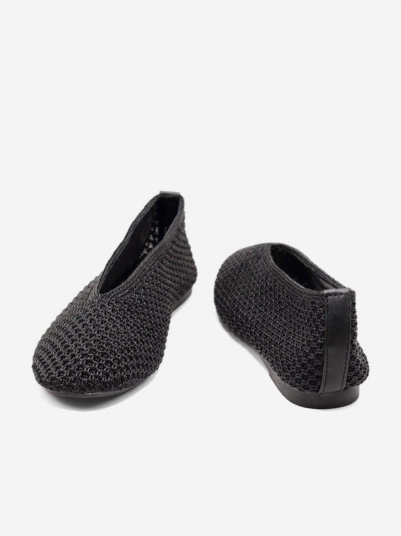 Ballerines en maille Noir - Kiabi