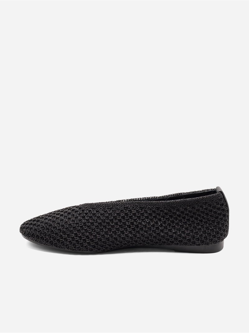 Ballerines en maille Noir - Kiabi