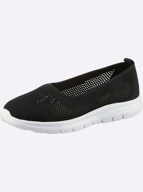 Ballerines en matière textile ajourée avec semelle confortable en cuir - Taille standard - Helline - Kiabi