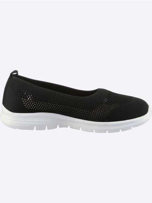 Ballerines en matière textile ajourée avec semelle confortable en cuir - Taille standard - Helline - Kiabi