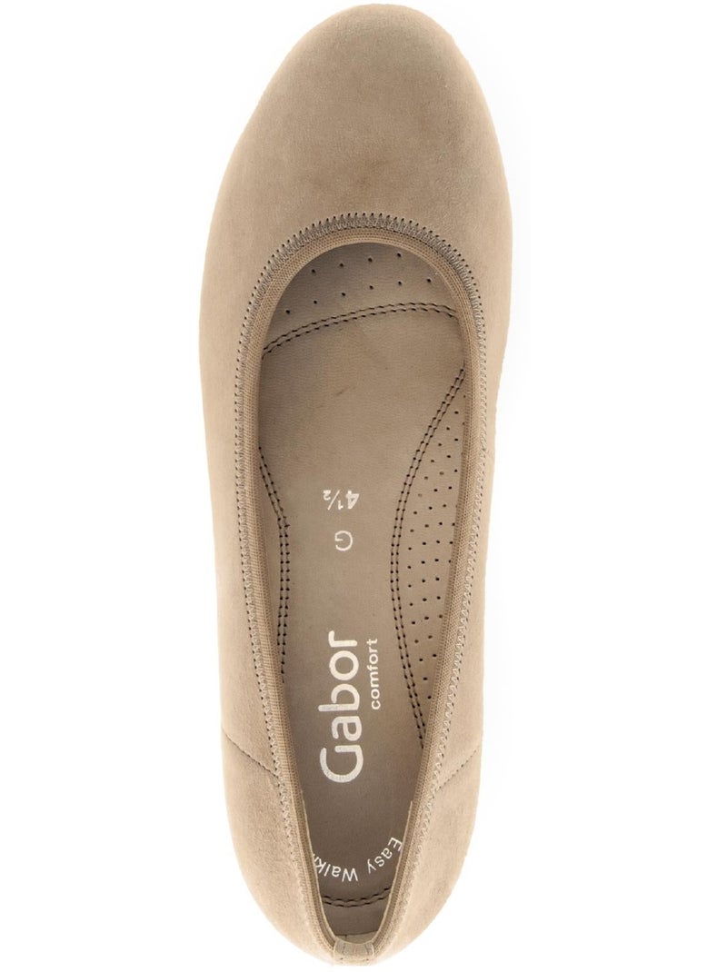 Ballerines  en nubuck Beige - Kiabi