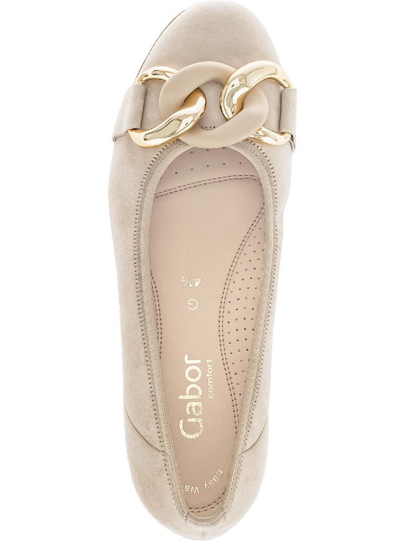 Ballerines  en nubuck Beige - Kiabi