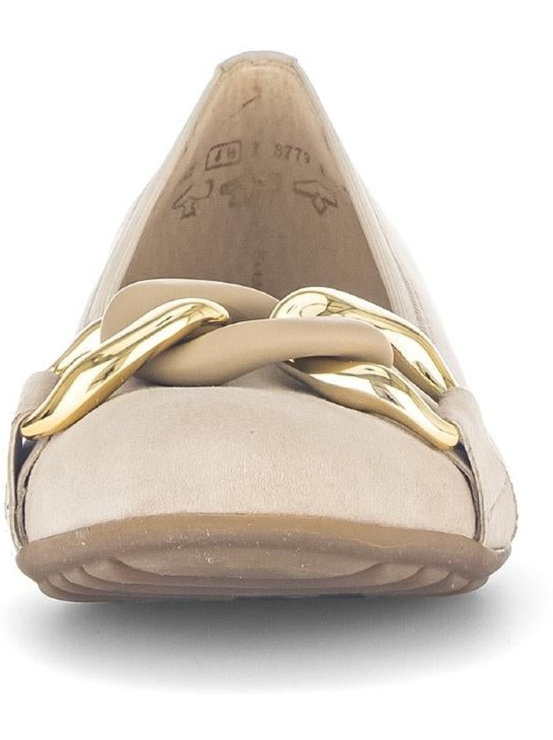 Ballerines  en nubuck Beige - Kiabi