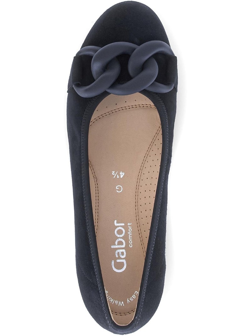 Ballerines  en nubuck Bleu - Kiabi