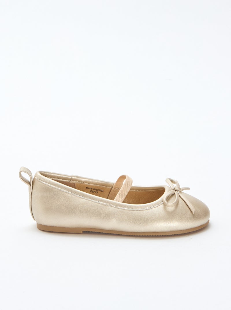 Ballerines en simili à bride Doré - Kiabi
