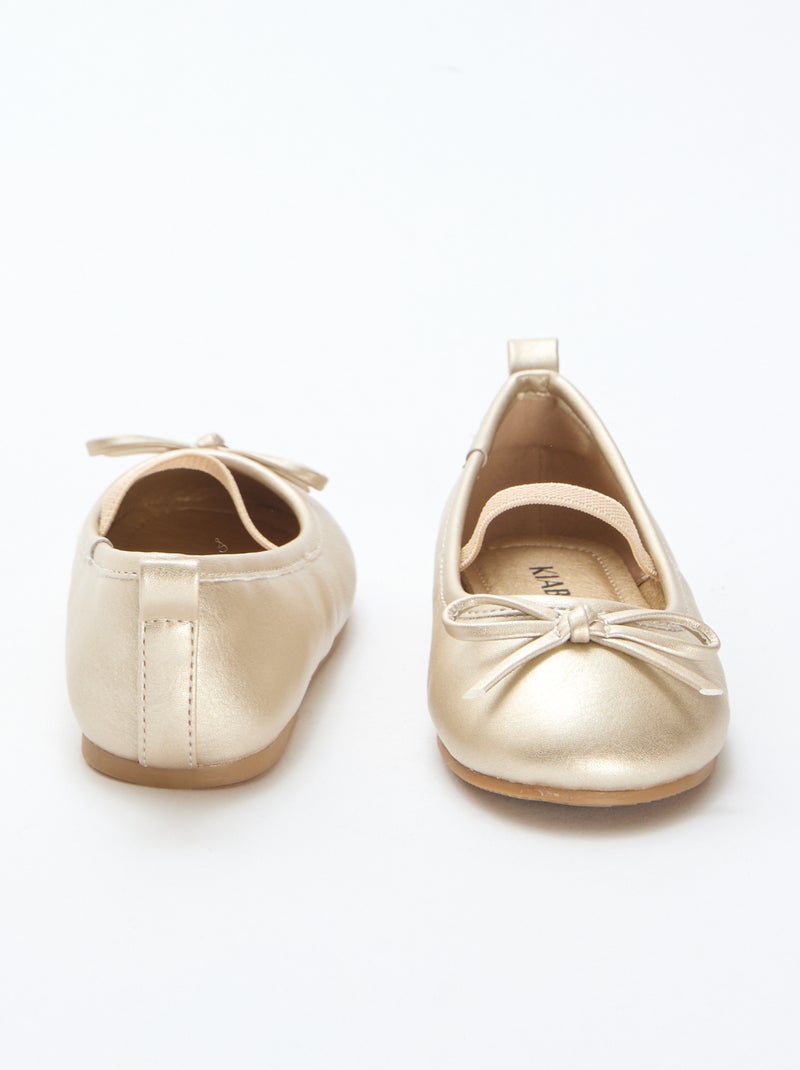 Ballerines en simili à bride Doré - Kiabi