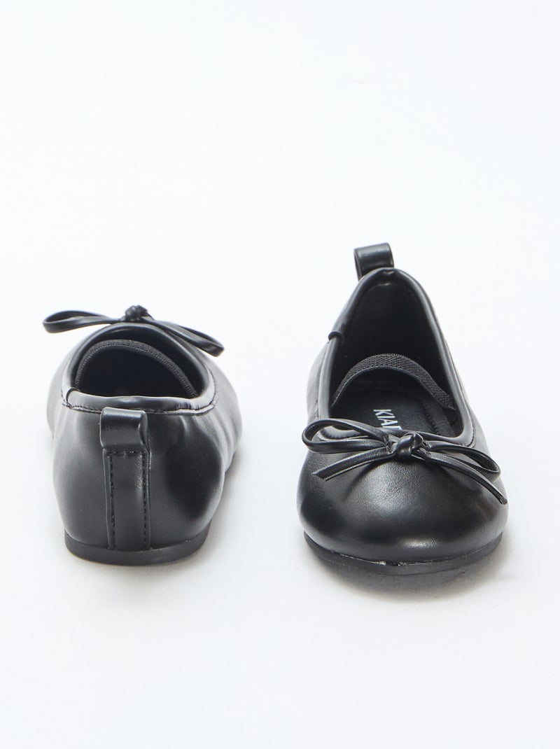 Ballerines en simili à bride Noir - Kiabi