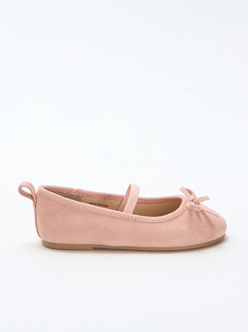 Ballerines en suédine à bride Rose - Kiabi