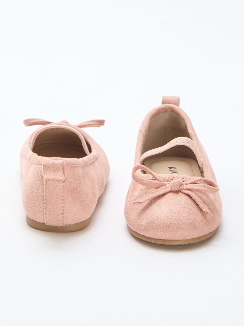 Ballerines en suédine à bride Rose - Kiabi
