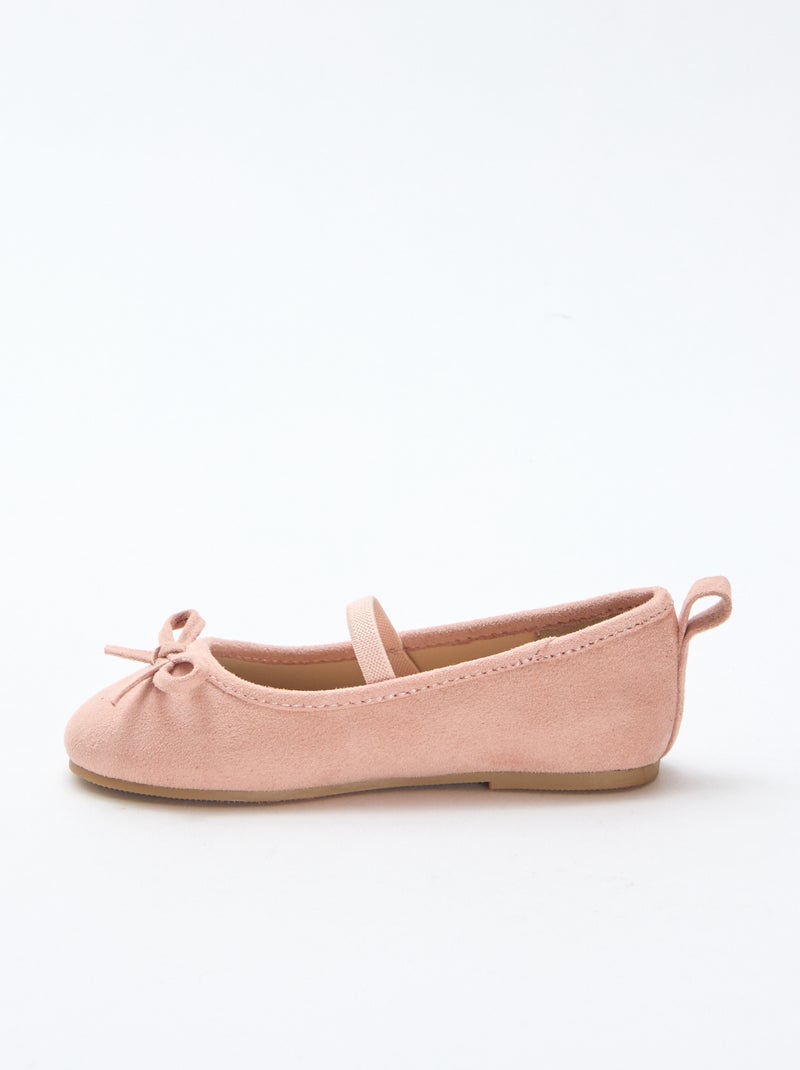 Ballerines en suédine à bride Rose - Kiabi