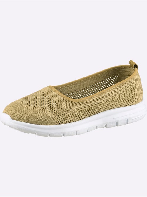 Ballerines en textile respirant avec motif tricot ajouré et semelle EVA - Taille standard - Helline - Kiabi