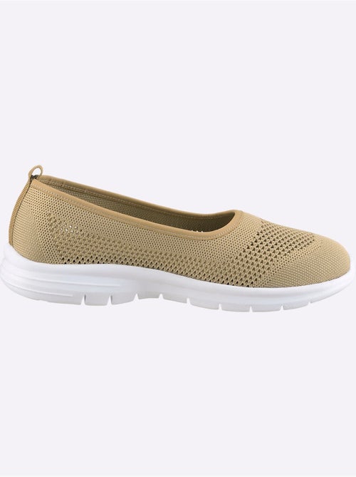 Ballerines en textile respirant avec motif tricot ajouré et semelle EVA - Taille standard - Helline - Kiabi
