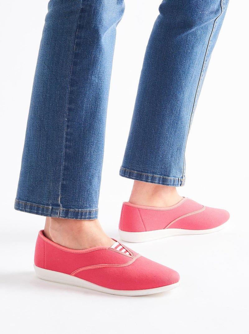 Ballerines en toile - Damart Orange corail - Kiabi