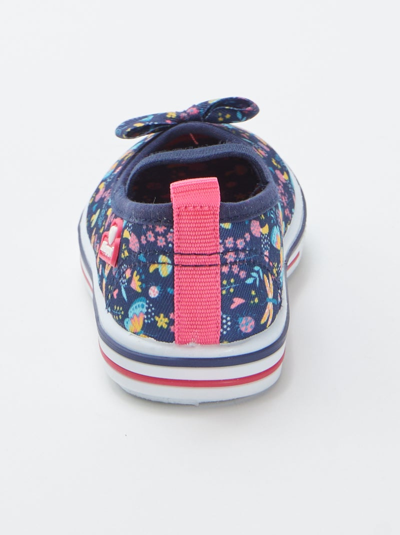 Ballerines en toile à fleurs Bleu - Kiabi