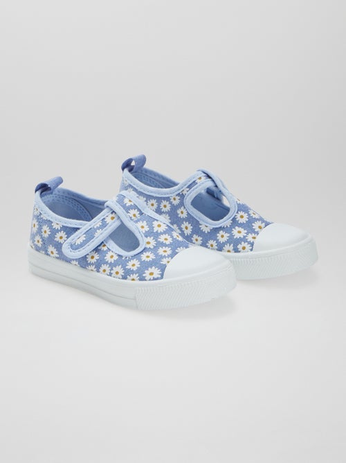 Ballerines en toile à scratch - Kiabi