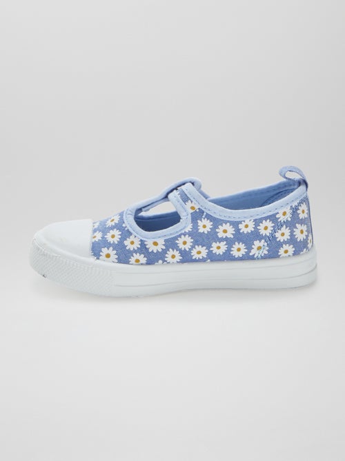 Ballerines en toile à scratch - Kiabi