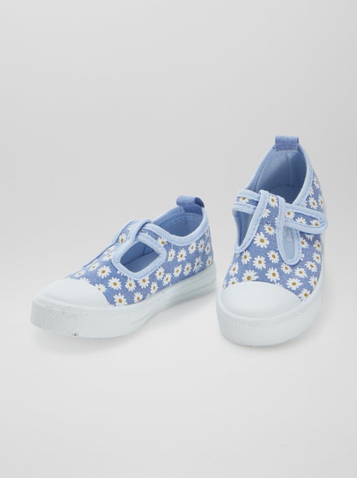 Ballerines en toile à scratch - Kiabi