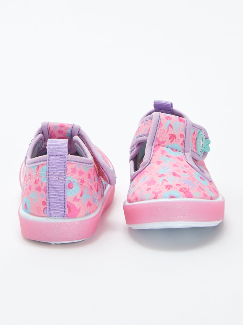 Ballerines en toile à scratch ROSE - Kiabi