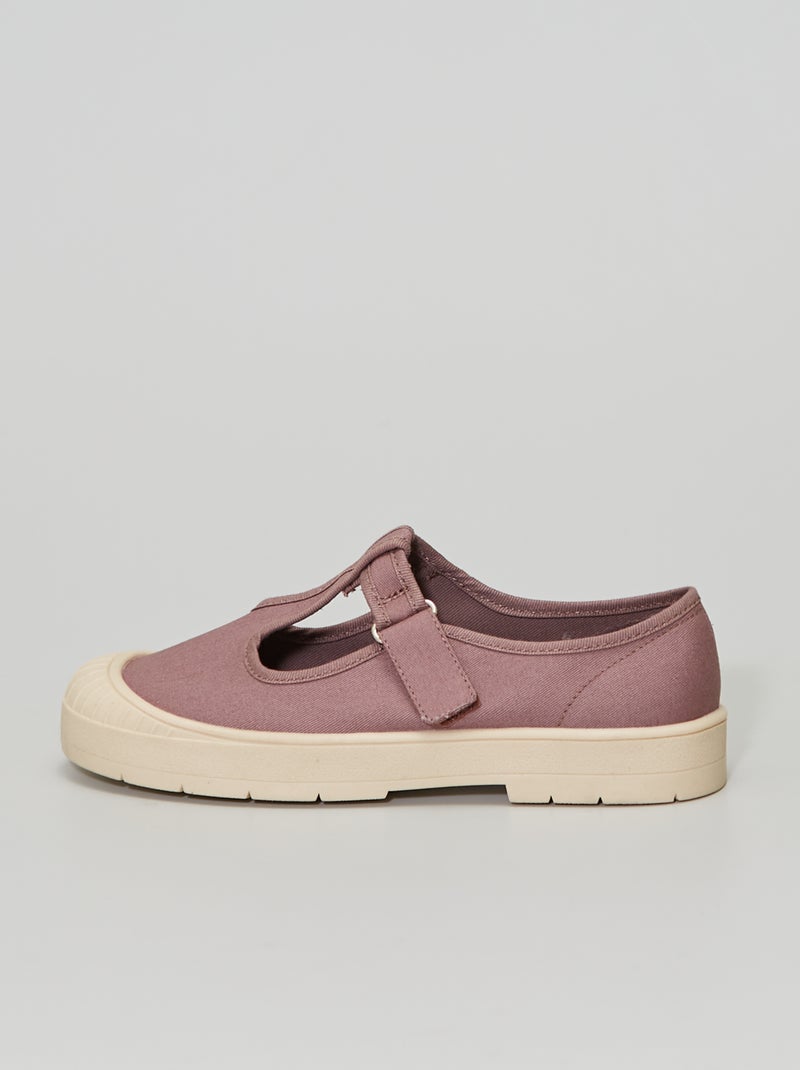 Ballerines en toile aubergine - Kiabi