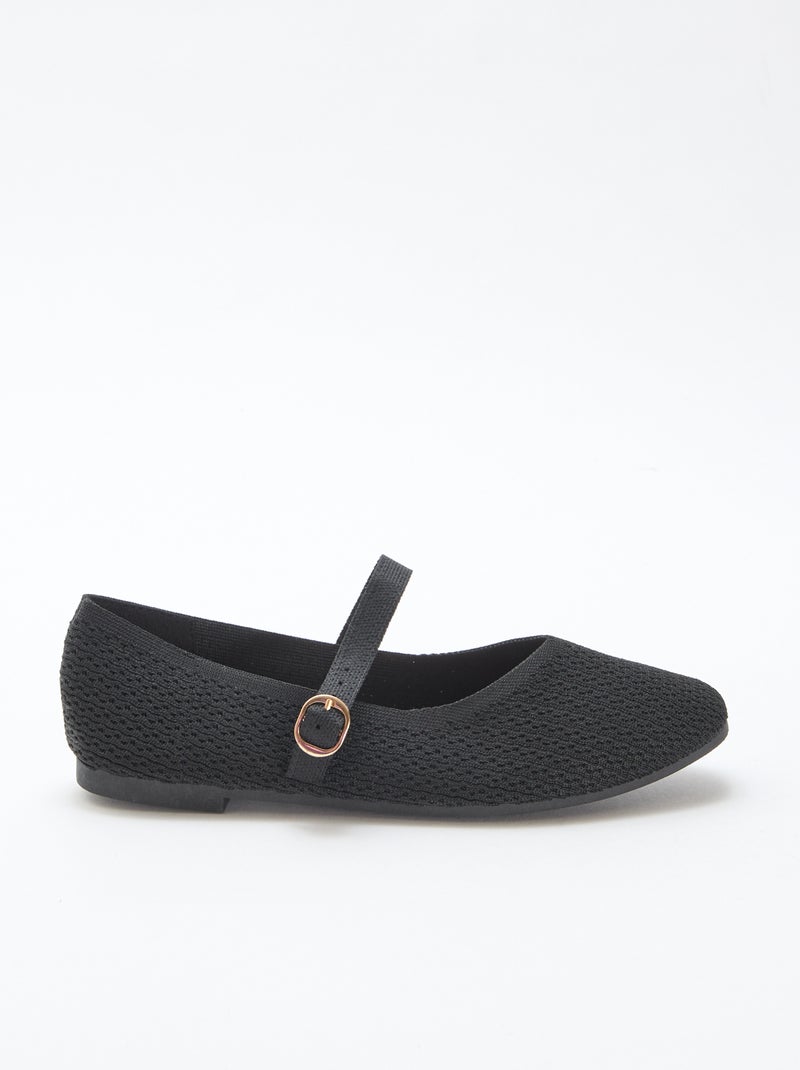 Ballerines en tricot Noir - Kiabi