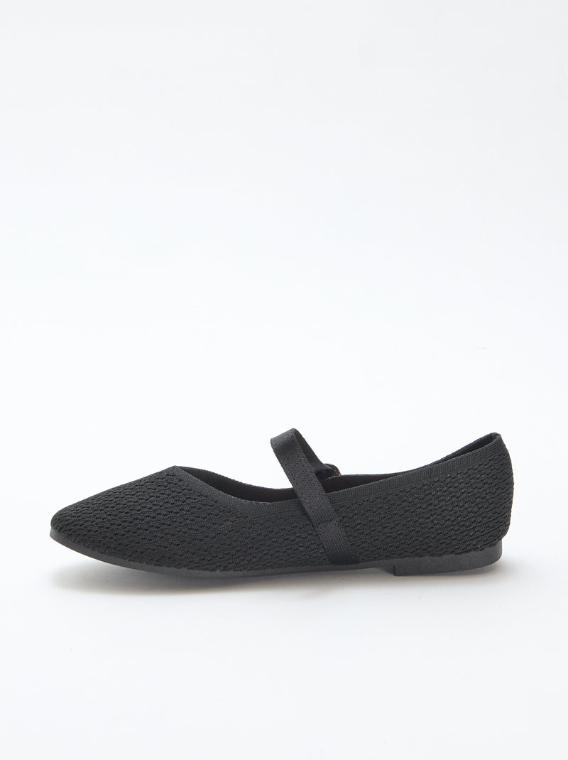 Ballerines en tricot Noir - Kiabi