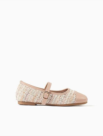 Ballerines en tweed avec bride