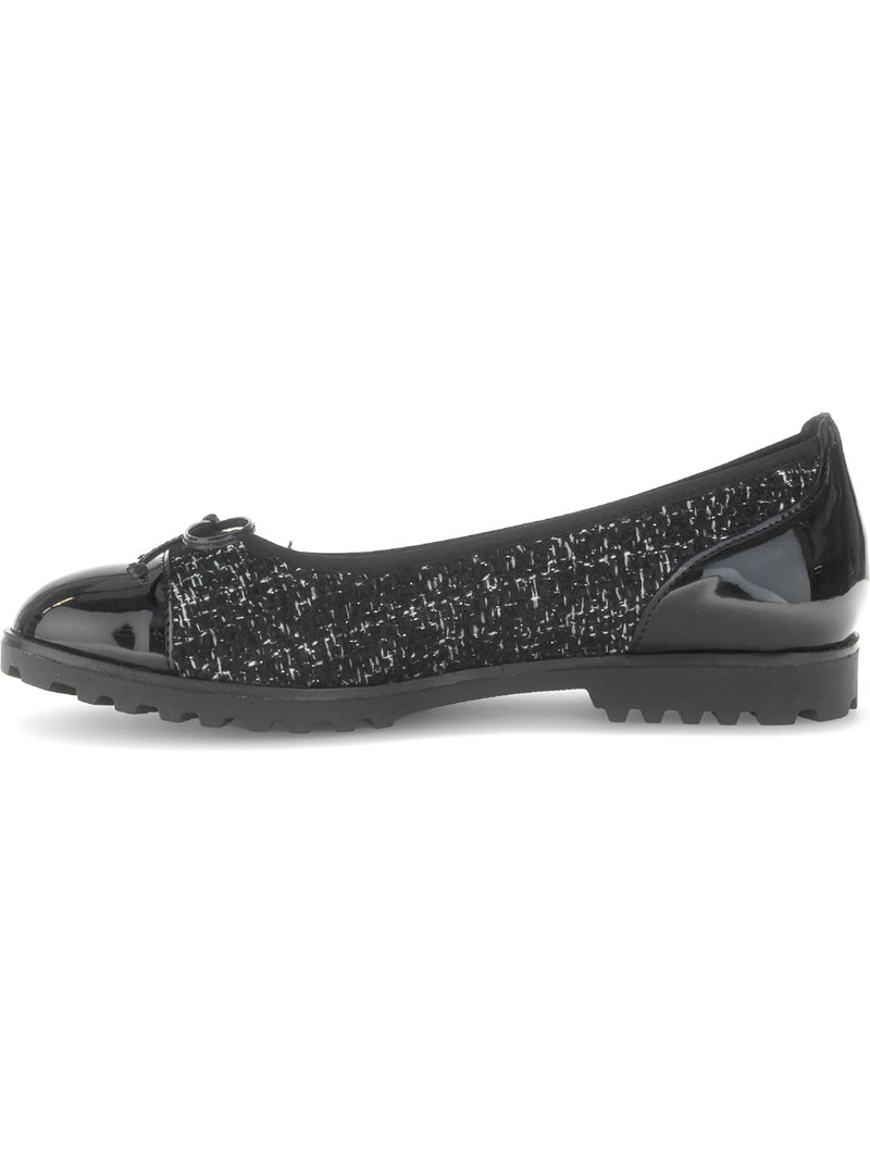 Ballerines  en tweed Noir - Kiabi