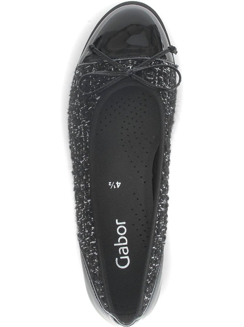 Ballerines  en tweed Noir - Kiabi