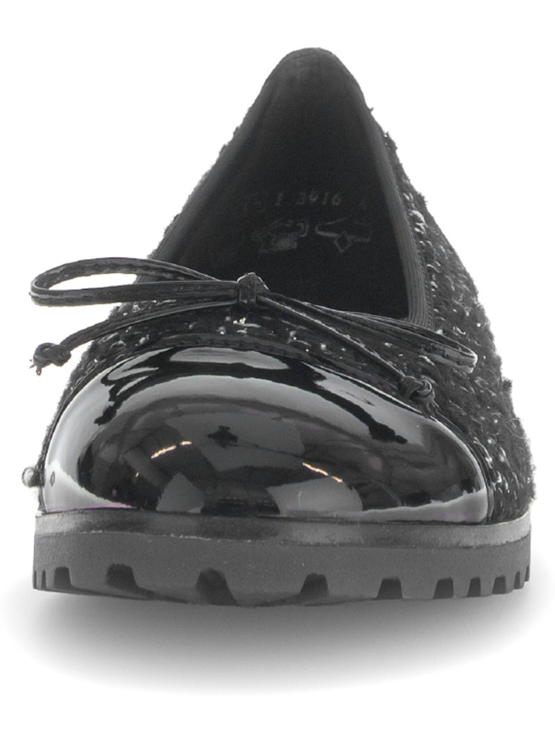 Ballerines  en tweed Noir - Kiabi