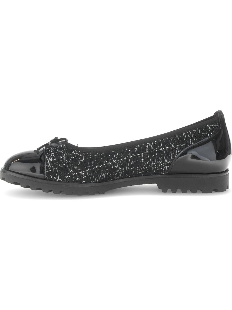 Ballerines  en tweed Noir Noir - Kiabi
