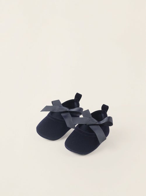 Ballerines en Velours avec Nœud - Kiabi
