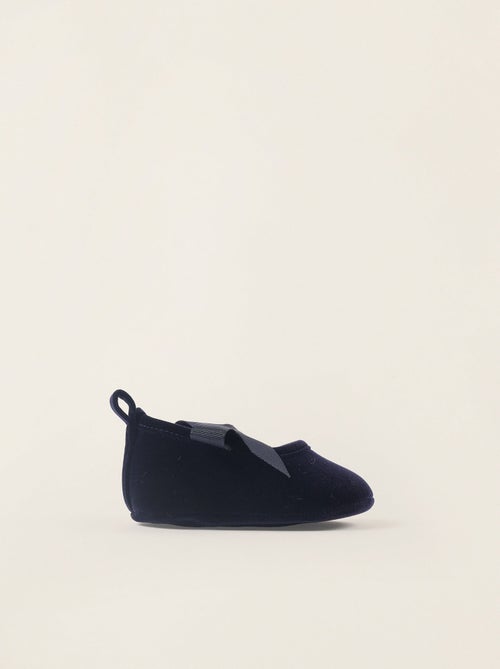 Ballerines en Velours avec Nœud - Kiabi