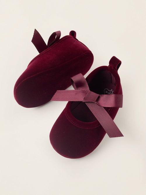 Ballerines en Velours avec Nœud - Kiabi
