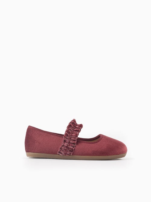 Ballerines en Velours avec Volants et Brillants - Kiabi