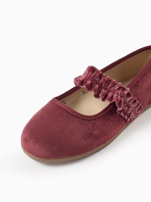 Ballerines en Velours avec Volants et Brillants - Kiabi